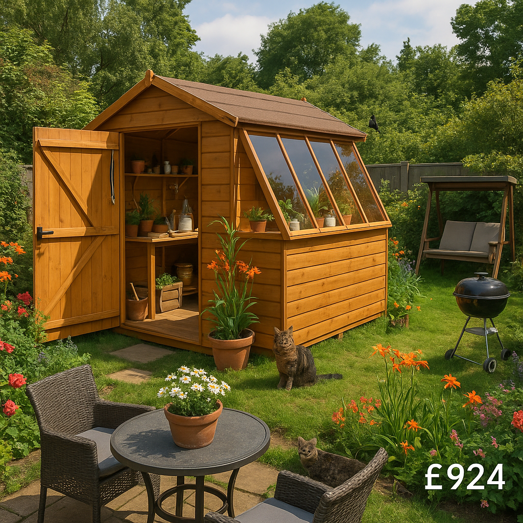 8'x6' Tiger Loglap Potting Sheds - Garden Potting Shed - 0% Finance - Buy Now Pay Later - Tiger Sheds