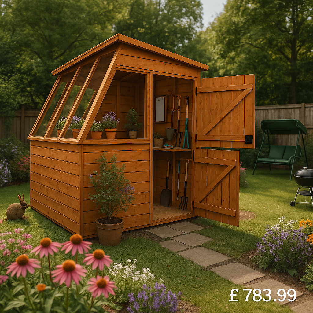 8'x6' Tiger Potting Sheds Right Hand Door - Garden Potting Shed - 0% Finance - Buy Now Pay Later - Tiger Sheds