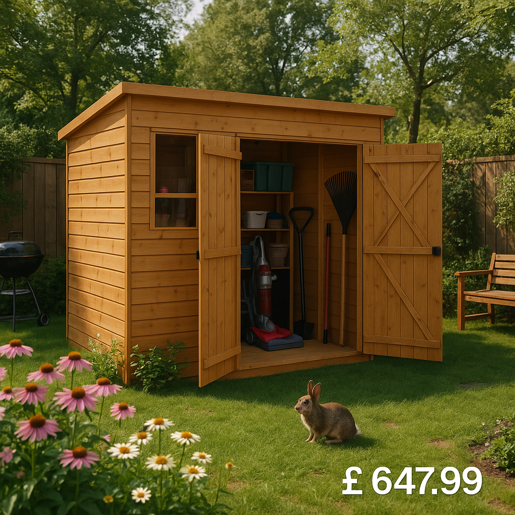 8'x6' Tiger Shiplap Pent Double Door - Wooden Shiplap Sheds - 0% Finance - Buy Now Pay Later - Tiger Sheds