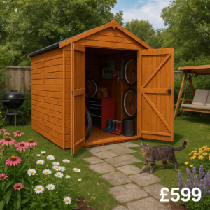 8'x6' Tiger Shiplap Windowless Apex Double Door Shed - Wooden Shiplap Sheds - 0% Finance - Buy Now Pay Later - Tiger Sheds