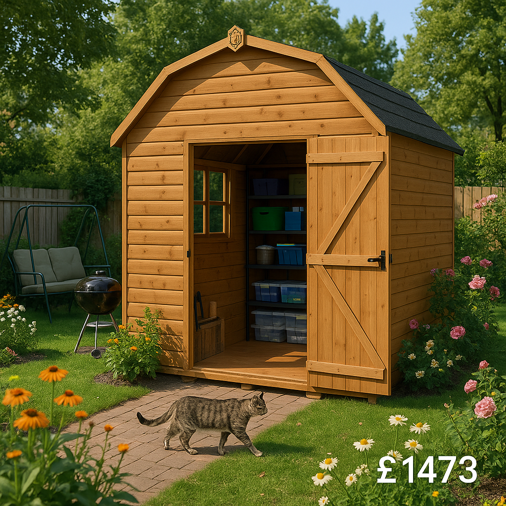 8'x8' Garden Barns - Loglap Mini Barn Shed - 0% Finance - Buy Now Pay Later - Tiger Sheds
