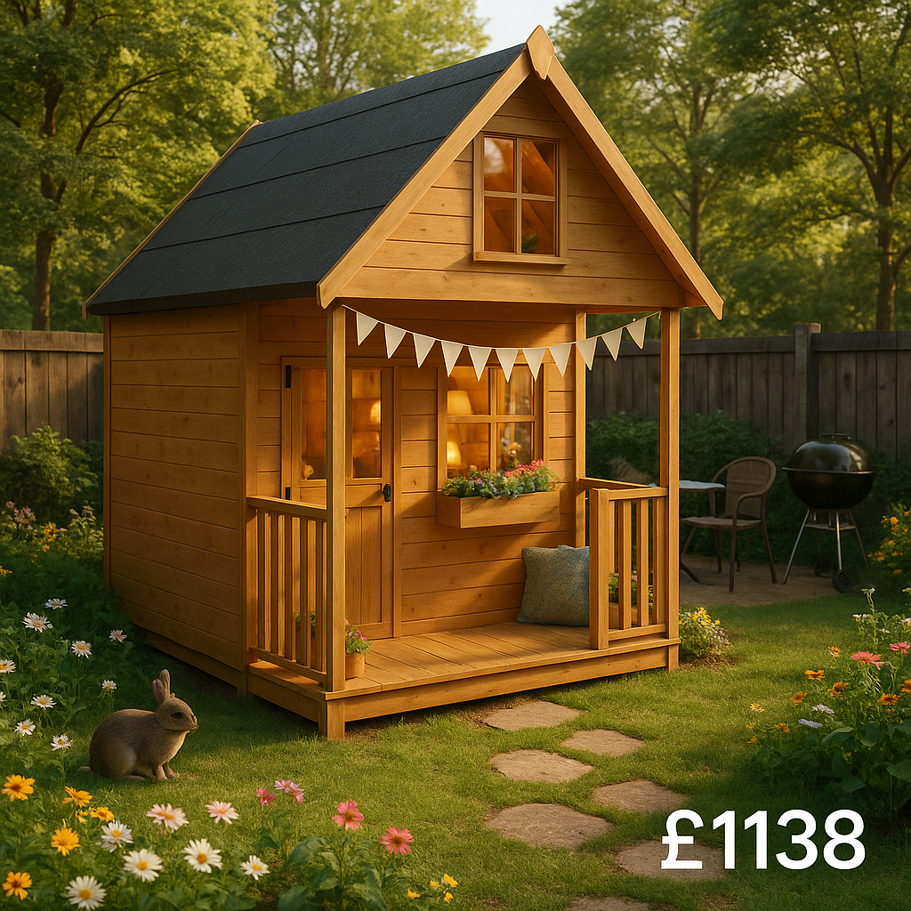 8'x8' Tigercub Luxury Lounge Playhouse - 0% Finance - Buy Now Pay Later - Tiger Sheds