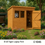 8'x8' Tiger Loglap Pent Shed - Wooden Loglap Sheds - 0% Finance - Buy Now Pay Later - Tiger Sheds