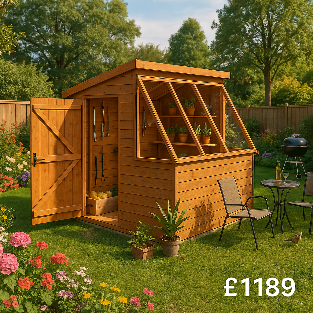 8'x8' Tiger Potting Sheds - Heavy Duty Framing - Garden Potting Shed - 0% Finance - Buy Now Pay Later - Tiger Sheds