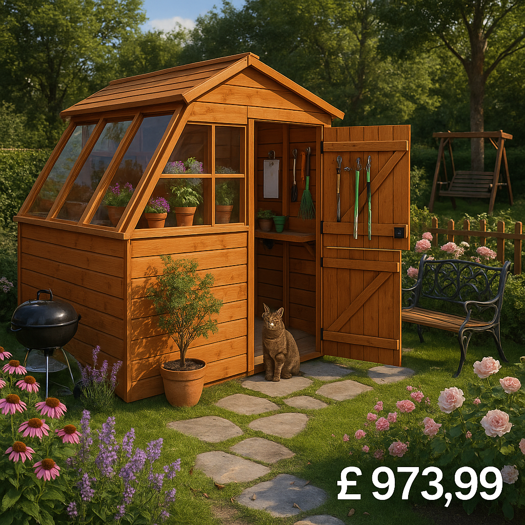 8'x8' Tiger Potting Sheds Right Hand Door - Garden Potting Shed - 0% Finance - Buy Now Pay Later - Tiger Sheds