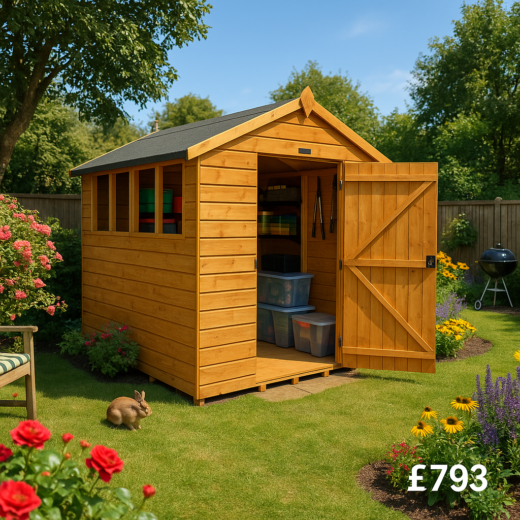 8'x8' Tiger Shiplap Apex Shed - Wooden Shiplap Sheds - 0% Finance - Buy Now Pay Later - Tiger Sheds
