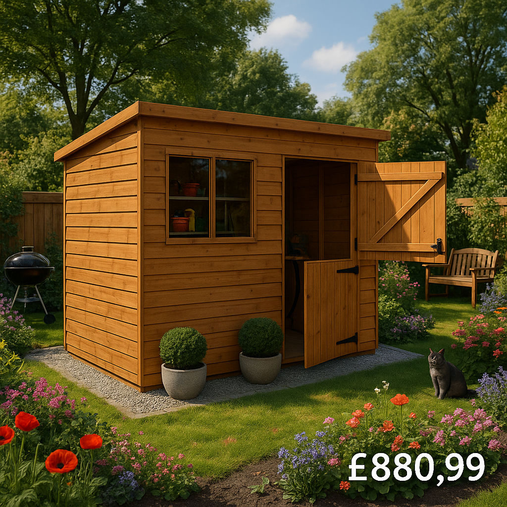 8'x8' Tiger Shiplap Pent Stable Door Shed - Wooden Shiplap Sheds - 0% Finance - Buy Now Pay Later - Tiger Sheds