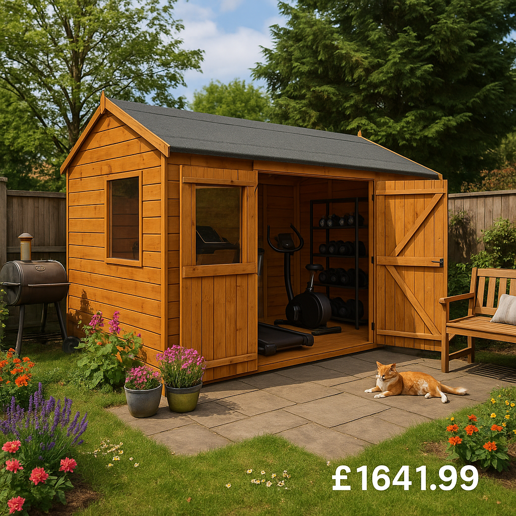 Garden Gym Room - 16'x8' Tiger Workman Apex - 0% Finance - Buy Now Pay Later - Tiger Sheds