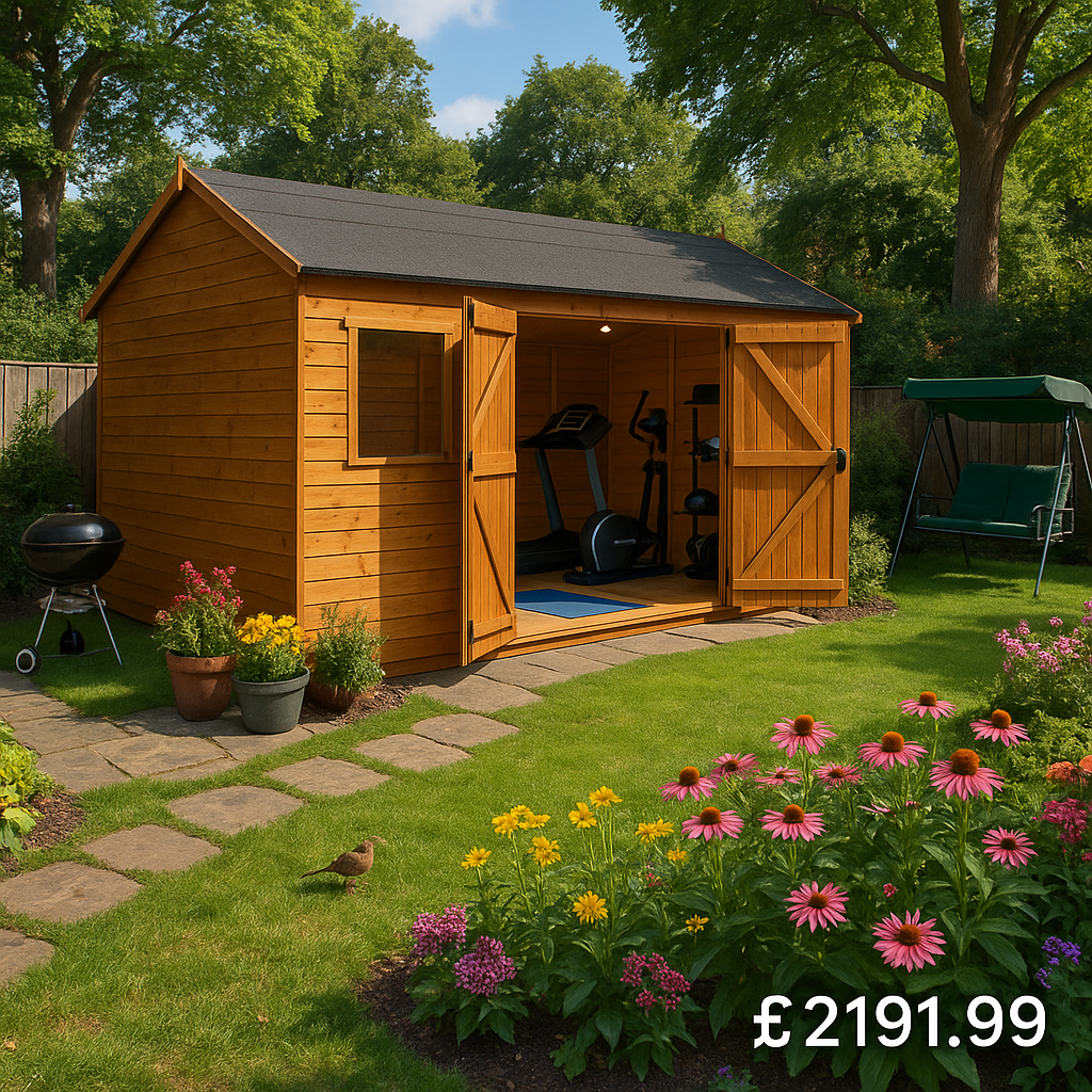 Garden Gym Room - 20'x10' Tiger Workman Apex - 0% Finance - Buy Now Pay Later - Tiger Sheds