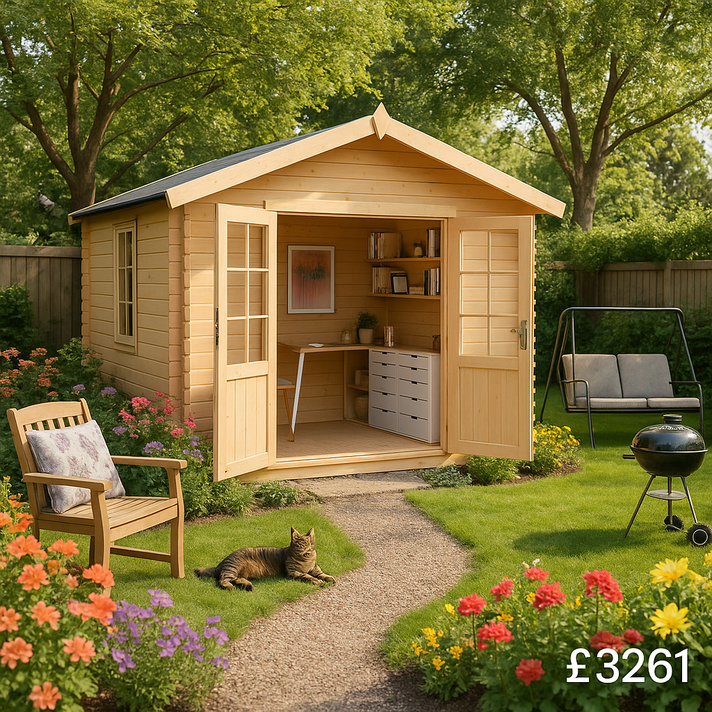 Garden Office - 10'x10' Kipling Log Cabin - Quality Garden Log Cabins - 0% Finance - Buy Now Pay Later - Tiger Sheds