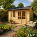 Garden Office - 10'x10' Martel Log Cabin - 44mm Garden Log Cabins - 0% Finance - Buy Now Pay Later - Tiger Sheds