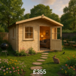 Garden Office - 10'x10' Milne Log Cabin - 44mm Garden Log Cabins - 0% Finance - Buy Now Pay Later - Tiger Sheds