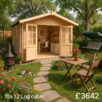 Garden Office - 10'x12' Kipling Log Cabin - Quality Garden Log Cabins - 0% Finance - Buy Now Pay Later - Tiger Sheds