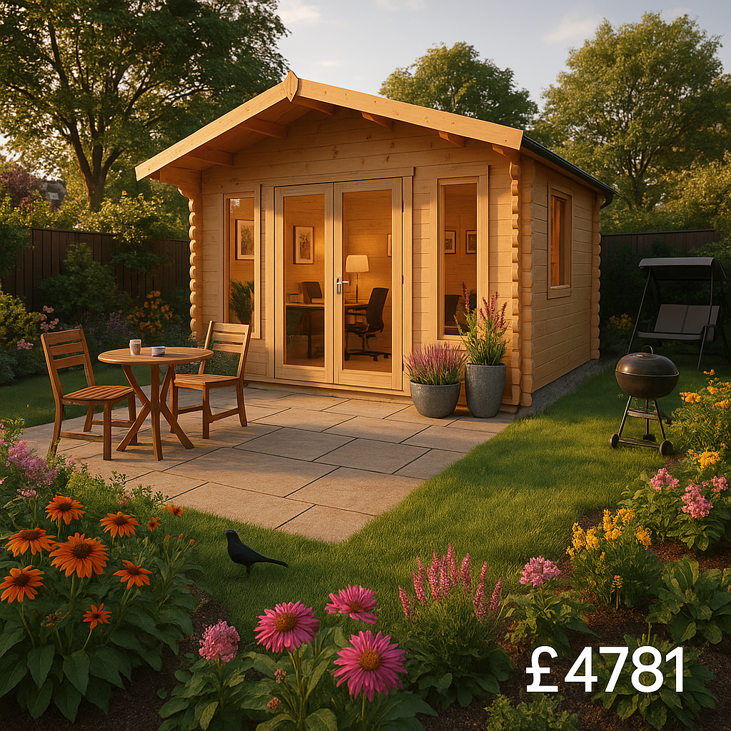 Garden Office - 10'x16' The Shere 44mm Log Cabin - 0% Finance - Buy Now Pay Later - Tiger Sheds