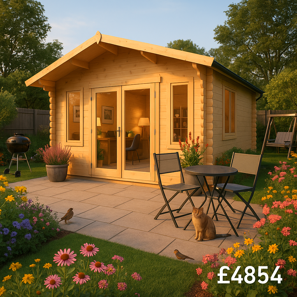 Garden Office - 10'x18' The Shere 44mm Log Cabin - 0% Finance - Buy Now Pay Later - Tiger Sheds