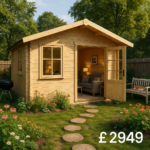 Garden Office - 10'x8' Milne Log Cabin - 44mm Garden Log Cabins - 0% Finance - Buy Now Pay Later - Tiger Sheds