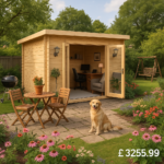 Garden Office - 12'x10' The Blake Log Cabin - 44mm Pent Log Cabins - 0% Finance - Buy Now Pay Later - Tiger Sheds