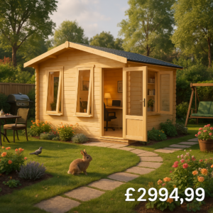 Garden Office - 12'x10' The Lavinia 28mm Log Cabin - 0% Finance - Buy Now Pay Later - Tiger Sheds