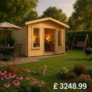 Garden Office - 12'x12' The Lavinia 28mm Log Cabin - 0% Finance - Buy Now Pay Later - Tiger Sheds