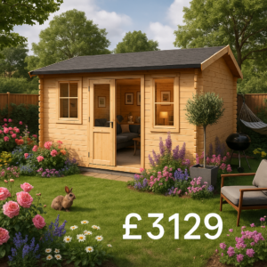 Garden Office - 12'x12' The Sabre 28mm Log Cabin - 0% Finance - Buy Now Pay Later - Tiger Sheds