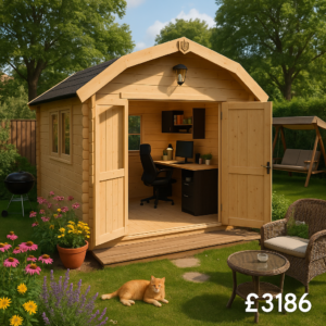 Garden Office - 12'x8' The Thurber - 44mm Log Cabin - 0% Finance - Buy Now Pay Later - Tiger Sheds