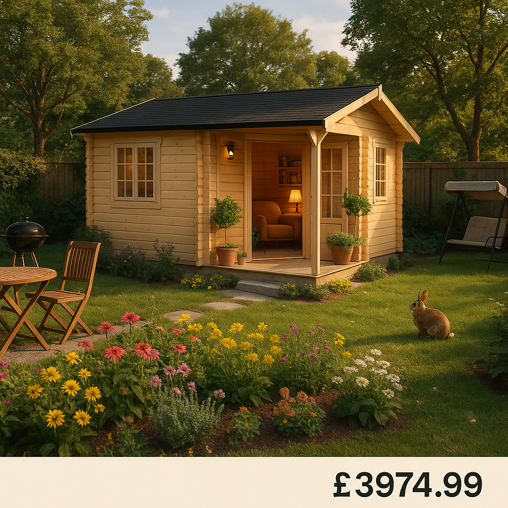 Garden Office - 14'x10' The Amur 44mm Log Cabin - 0% Finance - Buy Now Pay Later - Tiger Sheds