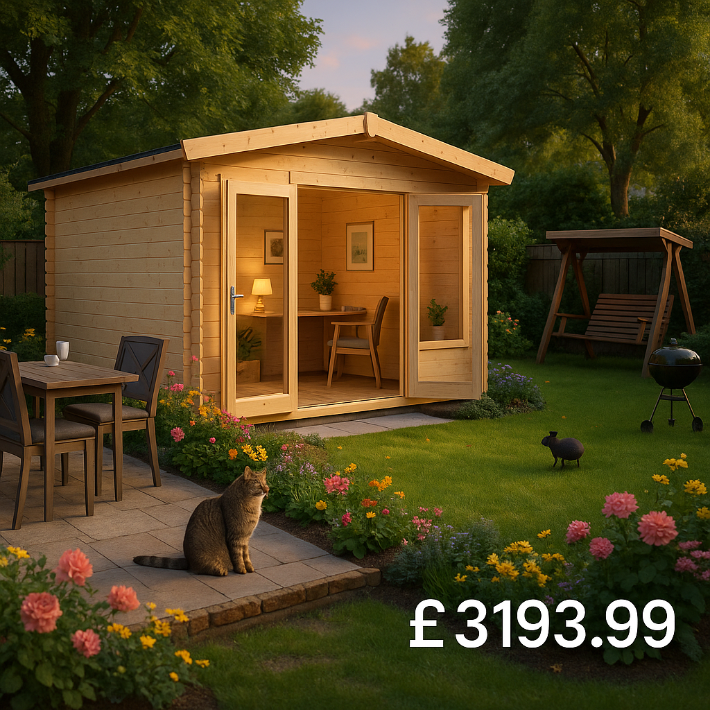 Garden Office - 14'x10' The Lavinia 28mm Log Cabin - 0% Finance - Buy Now Pay Later - Tiger Sheds