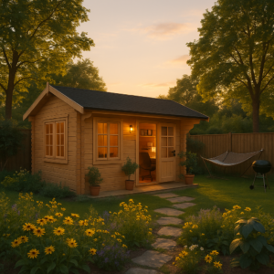 Garden Office - 14'x12' The Amur 44mm Log Cabin - 0% Finance - Buy Now Pay Later - Tiger Sheds