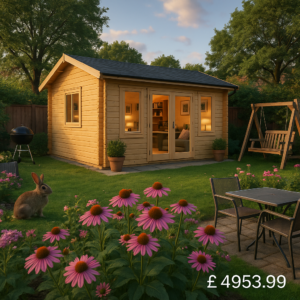 Garden Office - 14'x12' The Delta 44mm Log Cabin - 0% Finance - Buy Now Pay Later - Tiger Sheds