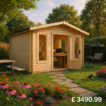 Garden Office - 14'x12' The Lavinia 28mm Log Cabin - 0% Finance - Buy Now Pay Later - Tiger Sheds