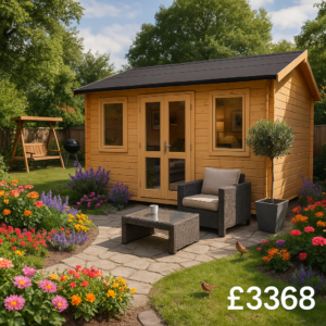 Garden Office - 14'x12' The Sabre 28mm Log Cabin - 0% Finance - Buy Now Pay Later - Tiger Sheds