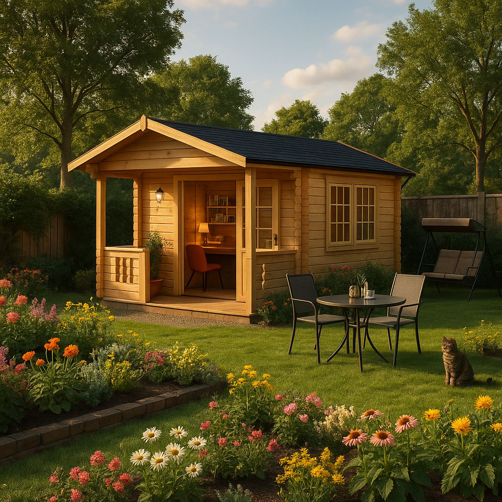 Garden Office - 16'x10' The Amur 44mm Log Cabin - 0% Finance - Buy Now Pay Later - Tiger Sheds