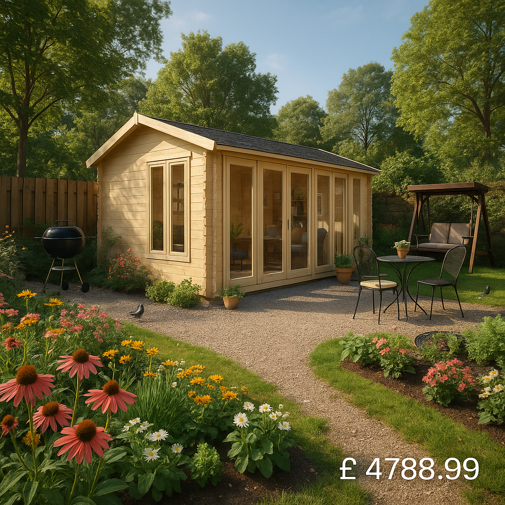 Garden Office - 16'x10' The Gamma 44mm Log Cabin - 0% Finance - Buy Now Pay Later - Tiger Sheds