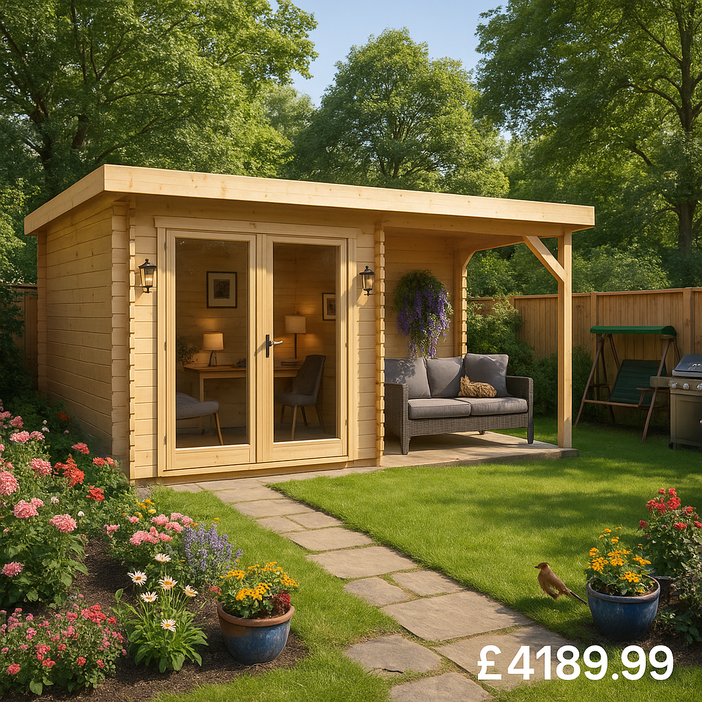 Garden Office - 16'x10' The Lakra 44mm Log Cabin - 0% Finance - Buy Now Pay Later - Tiger Sheds