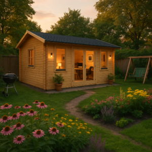 Garden Office - 16'x14' The Delta 44mm Log Cabin - 0% Finance - Buy Now Pay Later - Tiger Sheds