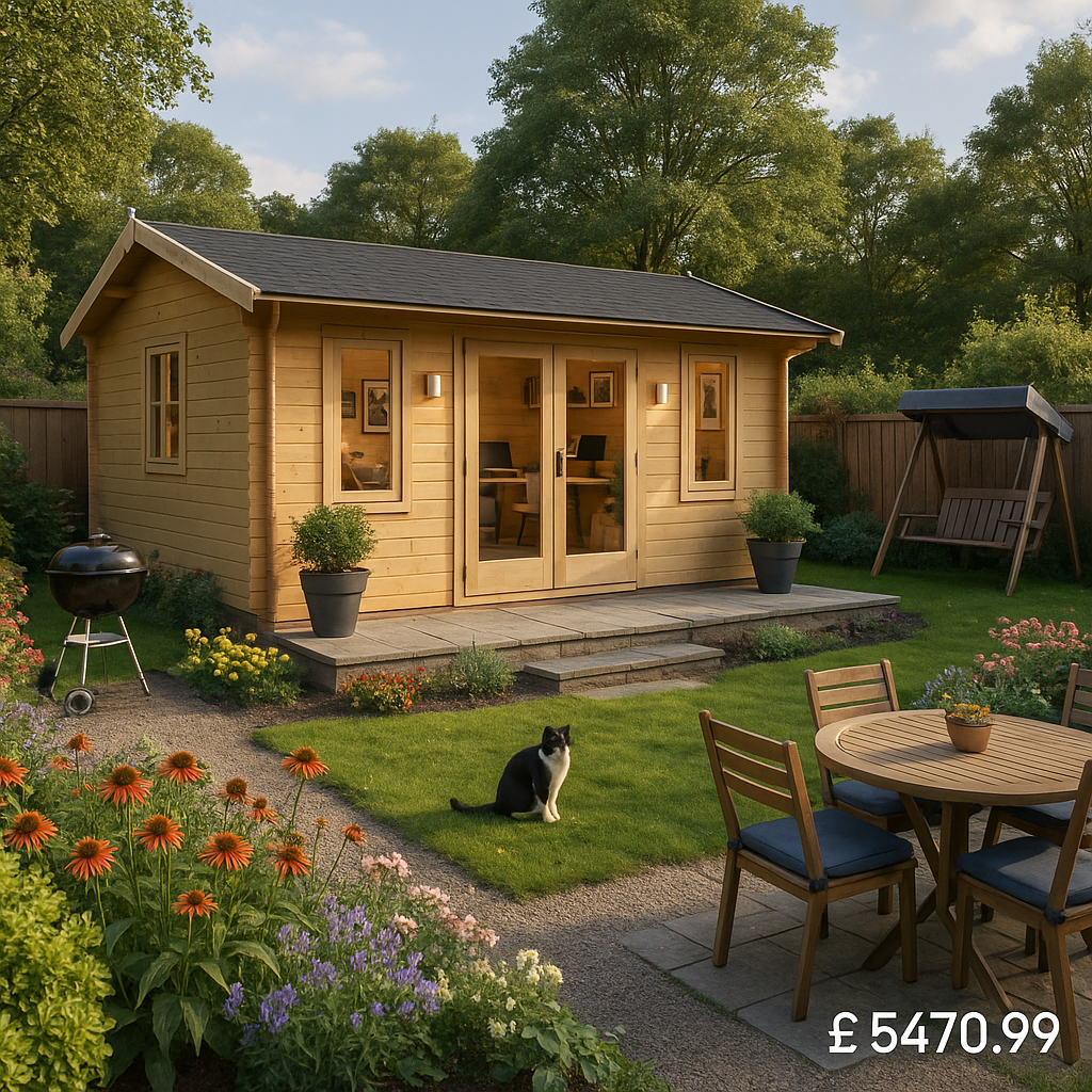 Garden Office - 18'x10' The Delta 44mm Log Cabin - 0% Finance - Buy Now Pay Later - Tiger Sheds
