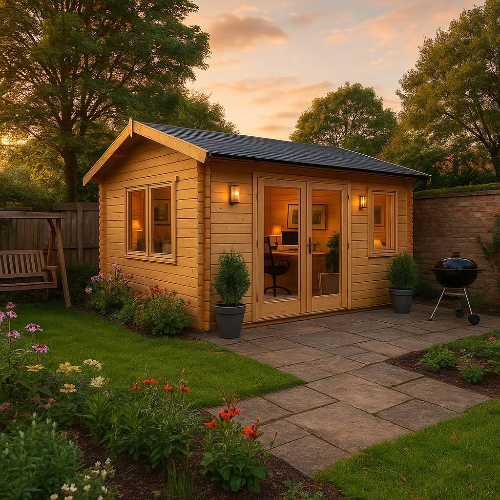 Garden Office - 18'x16' The Delta 44mm Log Cabin - 0% Finance - Buy Now Pay Later - Tiger Sheds