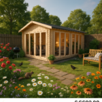 Garden Office - 18'x16' The Gamma 44mm Log Cabin - 0% Finance - Buy Now Pay Later - Tiger Sheds