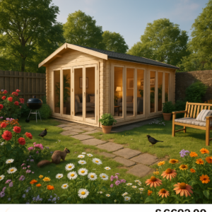 Garden Office - 18'x16' The Gamma 44mm Log Cabin - 0% Finance - Buy Now Pay Later - Tiger Sheds