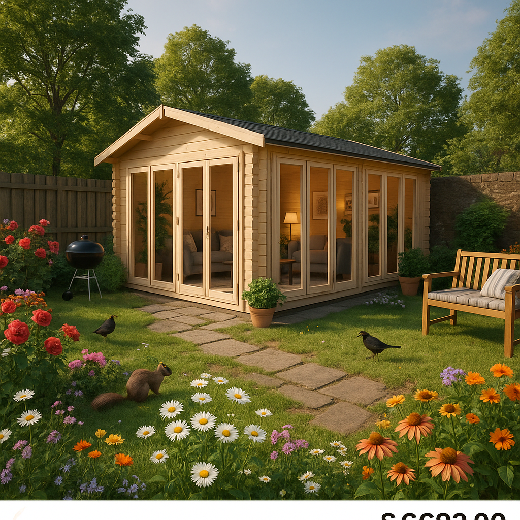 Garden Office - 18'x16' The Gamma 44mm Log Cabin - 0% Finance - Buy Now Pay Later - Tiger Sheds
