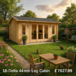 Garden Office - 18'x18' The Delta 44mm Log Cabin - 0% Finance - Buy Now Pay Later - Tiger Sheds