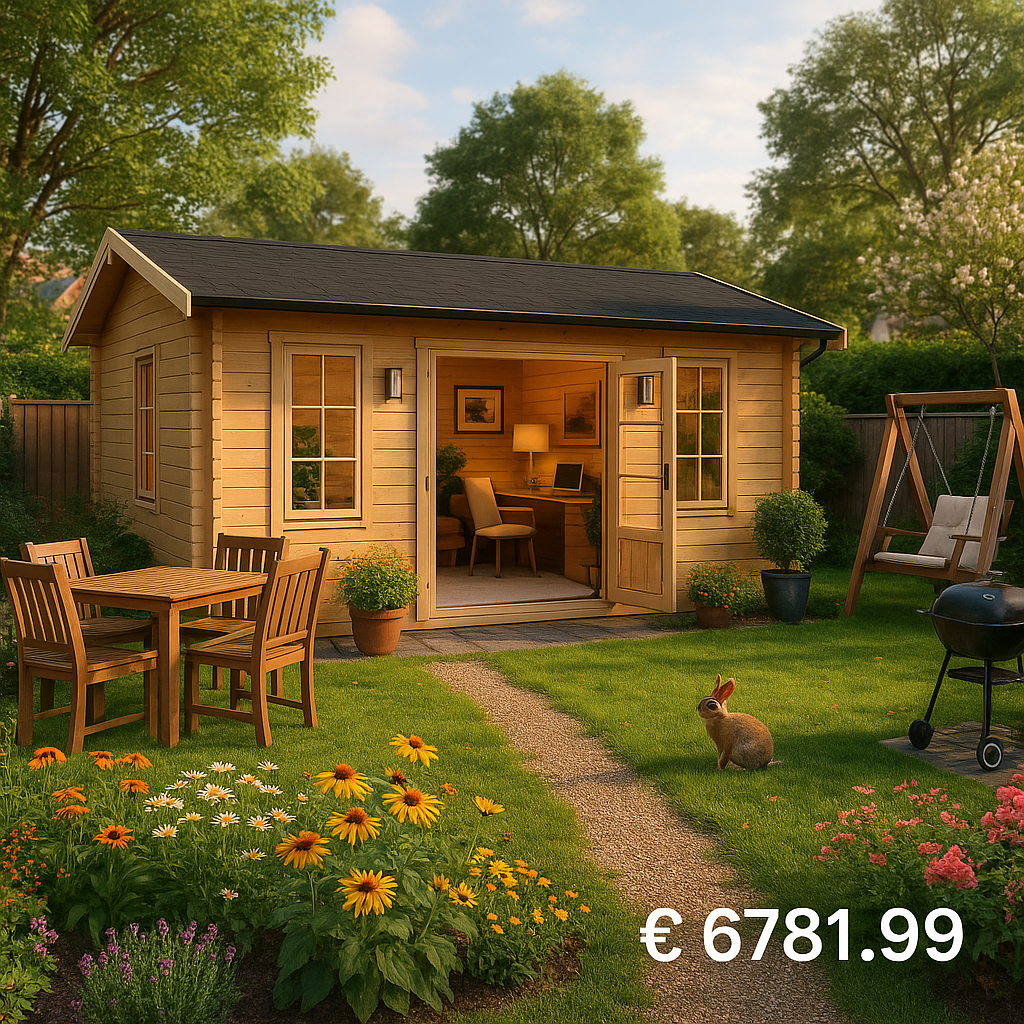 Garden Office - 20'x14' The Delta 44mm Log Cabin - 0% Finance - Buy Now Pay Later - Tiger Sheds