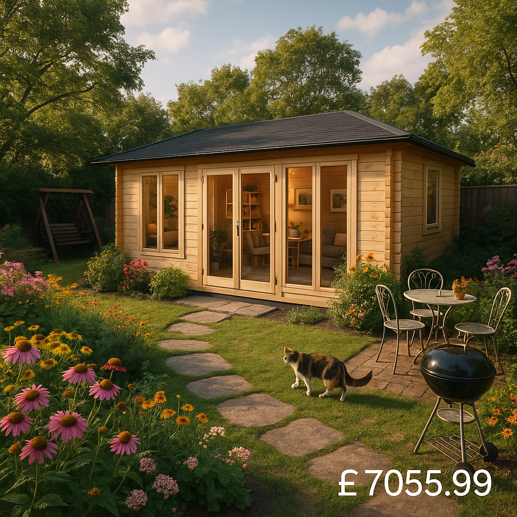 Garden Office - 20'x16' The Gamma 44mm Log Cabin - 0% Finance - Buy Now Pay Later - Tiger Sheds