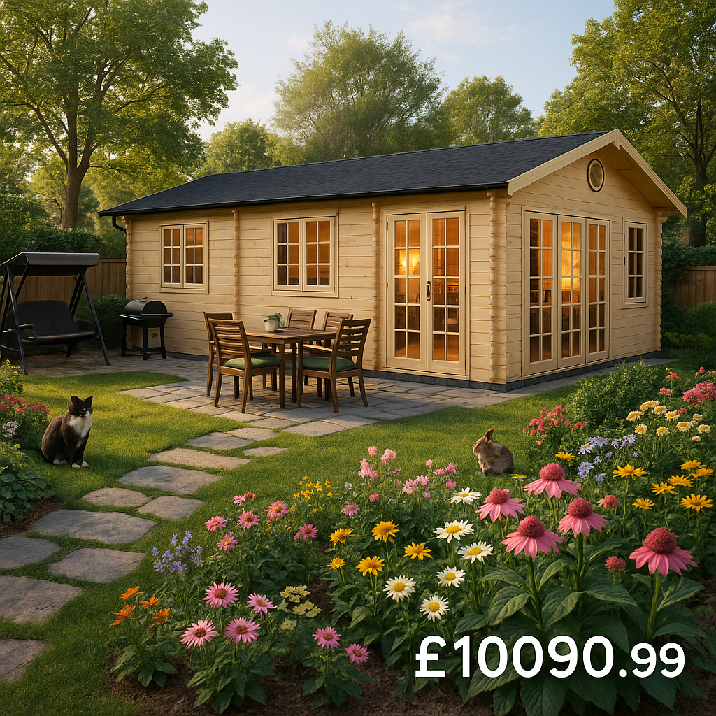 Garden Office - 30'x18' The Omega 44mm Log Cabin - 0% Finance - Buy Now Pay Later - Tiger Sheds