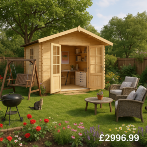Garden Office - 8'x10' Kipling Log Cabin - Quality Garden Log Cabins - 0% Finance - Buy Now Pay Later - Tiger Sheds