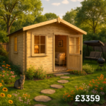 Garden Office - 8'x12' Milne Log Cabin - 44mm Garden Log Cabins - 0% Finance - Buy Now Pay Later - Tiger Sheds