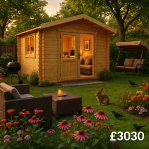Garden Office & Garden Gym Room - 12'x12' The Javan 28mm Log Cabin - 0% Finance - Buy Now Pay Later - Tiger Sheds