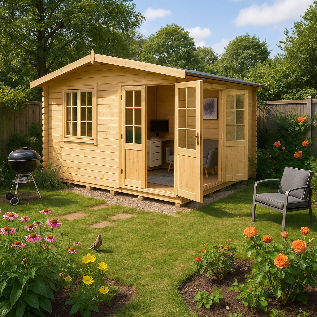 10'x10' Martel Log Cabin - 44mm Garden Log Cabins - 0% Finance - Buy Now Pay Later - Tiger Sheds