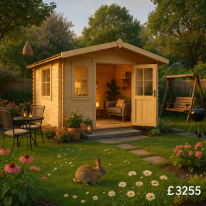 10'x10' Milne Log Cabin - 44mm Garden Log Cabins - 0% Finance - Buy Now Pay Later - Tiger Sheds