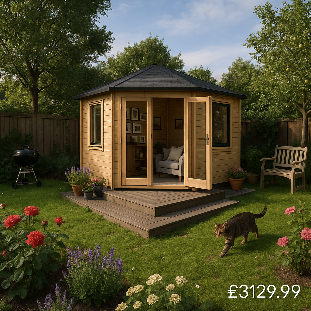 10'x10' The Bengal Corner Cabin 28mm Log Cabin - 0% Finance - Buy Now Pay Later - Tiger Sheds